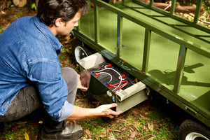 48v lead acid battery allows for 15 miles or 6-8 hours of operation time.