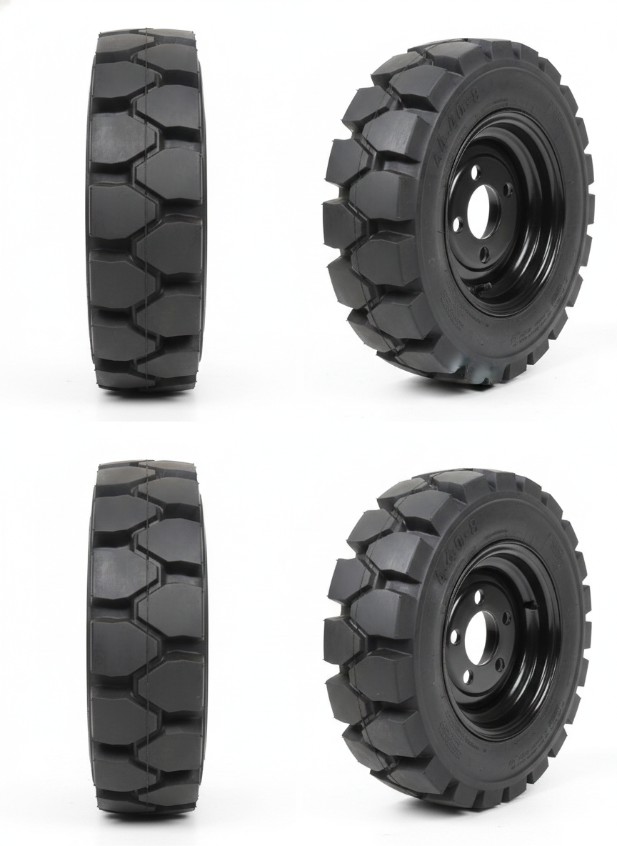 StepRanger no-flat solid rubber wheel and tire set of 4